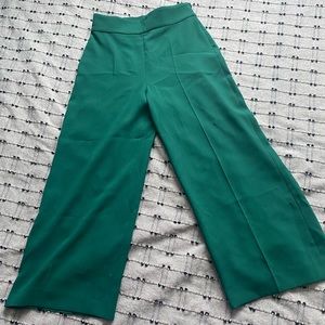 Zara emerald green wide leg 7/8 pant